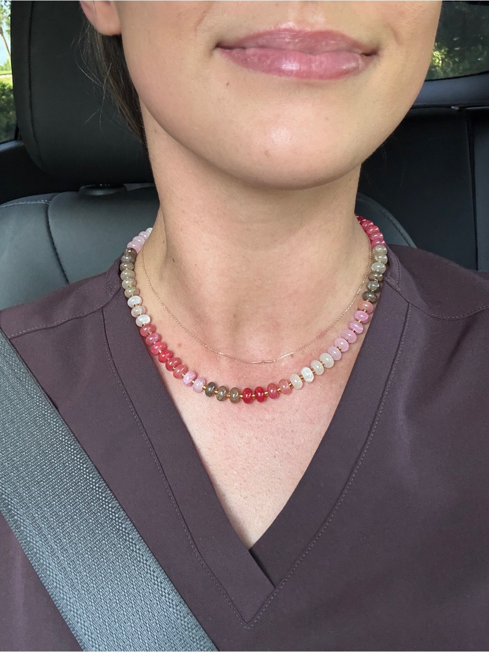Handmade glass bead necklace